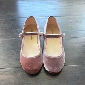 Children's Velvet Mary Jane Shoes - Mauve